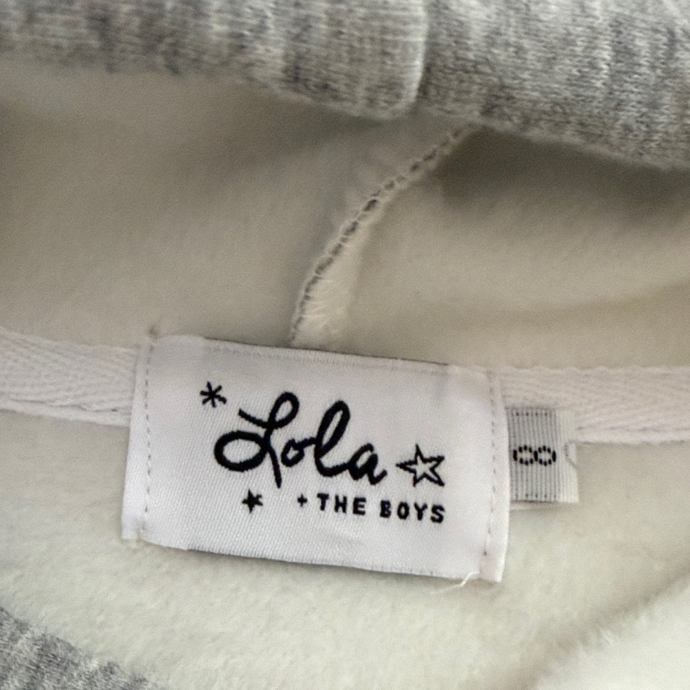 Lola + The Boys Gray Hoodie with Rainbow Sequins - Picture 3 of 6